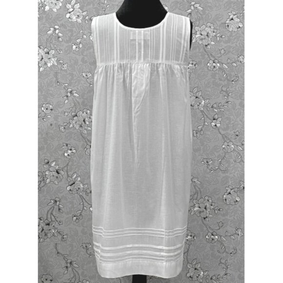 SoieRose 100% Cotton Victorian Nightgown – Sleeveless Button Front - SR-1205 - Picture 8 of 9